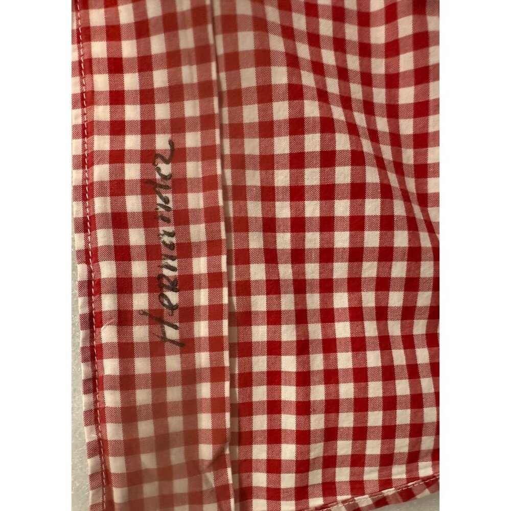 Facconable Mens Red Gingham Button Down Shirt Cla… - image 6